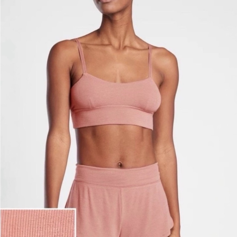 NWT Athleta Well Rested Rib Sleep Short in a dusty rose color.